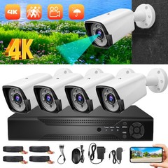 4CH 5MP DVR Outdoor Home CCTV 4K HD Security Camera System Kit Night Vision IP66