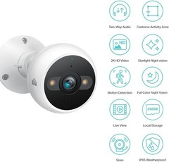 2K+ Wired Security Camera Person/Motion Detection 24/7 Recording 2-Way Audio