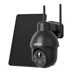 ANRAN Outdoor Solar Wireless Security Camera 3MP Wifi CCTV 360° PTZ 2 Way Audio