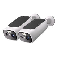 2K HD Solar Battery Security Camera Outdoor Wireless Home CCTV 2 Way Audio 2pcs