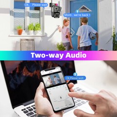 Upgraded Camaras De Seguridad Para Exterior WIFI Inalambrica Con Vision Nocturna