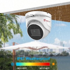 5MP Analog CCTV Camera 2.8mm Lens 100ft IR Night Vision IP67 Waterproof