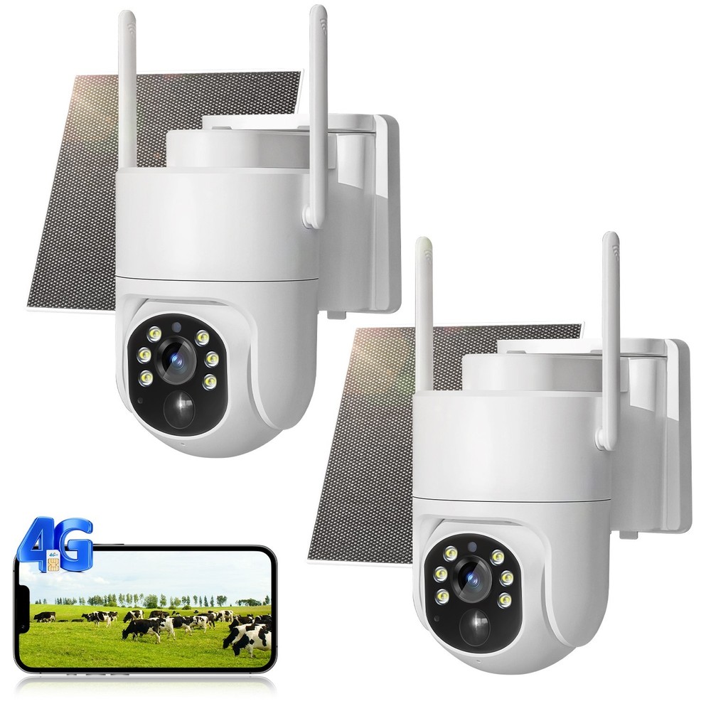 4G LTE Cellular Security Camera No Internet Needed, Solar No Wifi Security Cam