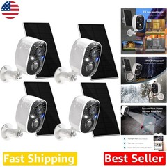 Wireless Outdoor Security Cameras 4K Solar 4 Pack, Full Color Night Vision,