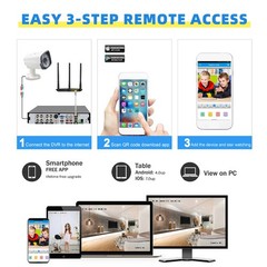 4CH H.265+ 5MP Lite 4K HD Outdoor CCTV Home Security Camera System Kit with DVR