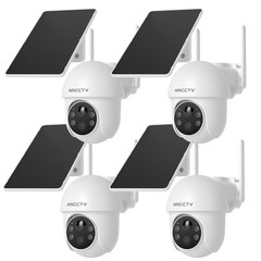 ARCCTV Solar Security Camera System Wireless Outdoor 360° PTZ WiFi IP Home Audio
