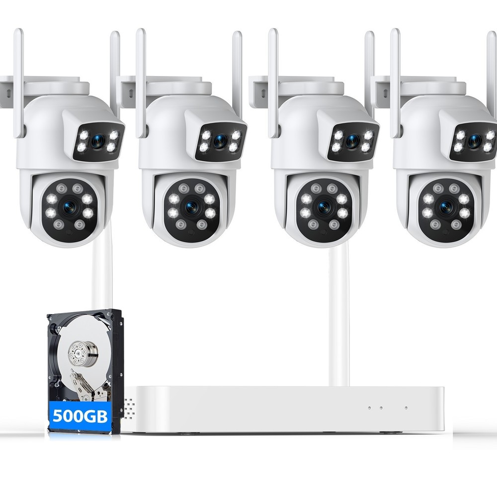 Wireless Security Camera System Outdoor 360° PTZ Panoramic Video Surveillance