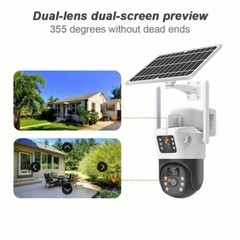 2PCS WiFi 4MP Wireless Solar Power PTZ Camera Security CCTV Surveillance Outdoor