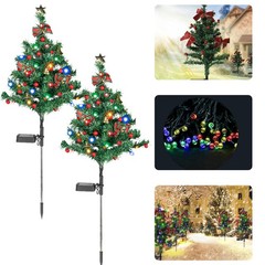 2-8PCS LED Christmas Tree Solar Lights Stake Lamp Path Garden Outdoor Xmas Decor
