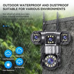 5MP WIFI Camera FHD Security Camera 4 Lens PTZ Outdoor Heavy Duty Home Yard CCTV