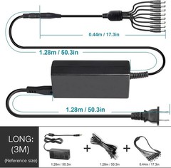 12V 5A Security Camera Power Adapter with 8-Way Splitter for Multiple Cameras