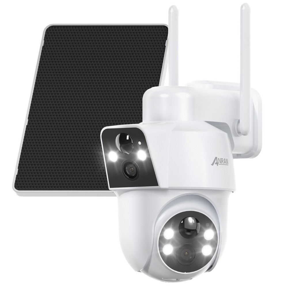 ANRAN Solar Wireless Dual-Lens Security Camera Audio 360° PTZ Color Night Vision