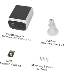 Swann – EVO Solar 2K Wireless Security Camera w 16GB Card – 2 Pack – Black SESOL