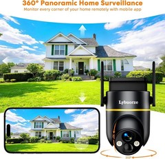 HD Solar 2560×1440 Security Camera WiFi 6, AI Human Detection PTZ IP65 FREE SHIP