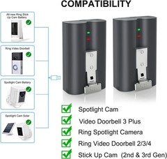 2/4x Genuine Rechargeable Battery V4 Ring Video DoorBell 2, 3 Quick Release Nice