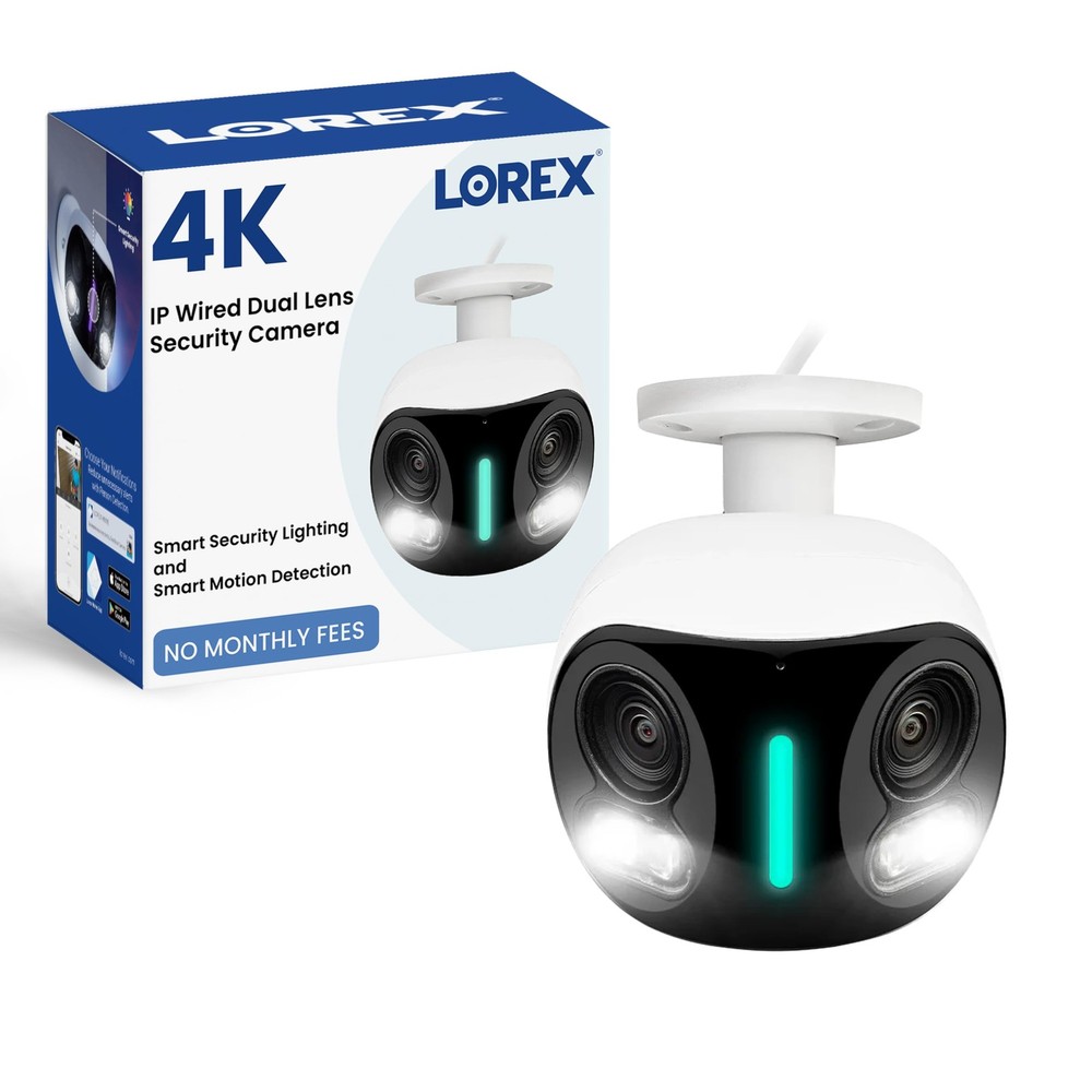 Lorex 4K 8MP IP Wired Dual-Lens Add-On Outdoor Security Camera Smart Security