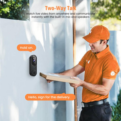Smart Video Doorbell Camera Wireless, AI Human Detection and Instant Alerts, Nig