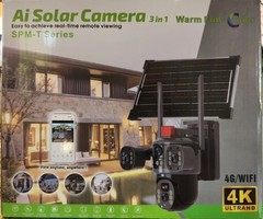 Ai Solar Camera 3 In 1 SPM-T Series Outdoor Security Camera 4K Ultra HD 4G Wifi
