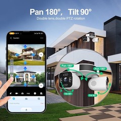 Dual Lens Outdoor Cameras 2.5K/5MP House Cameras Wired Plug-in | Wireless WiFi C