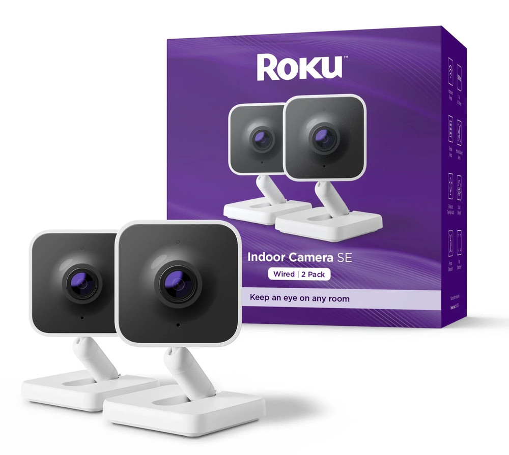 Roku Smart Home Indoor Camera SE (2-Pack) Wi-Fi-Connected – Wired Security