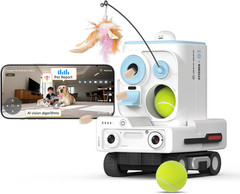 Pmate AI Pet Camera Robot Companion for Dogs & Cats, Robot Camera with Visual Re