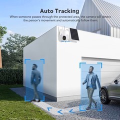 Qty 1x 8W Solar Security Camera, 2K Wireless Outdoor 24/7 Recording AOV Camera