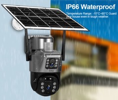 Solar Battery Powered Wireless WiFi Outdoor Pan/Tilt Home Security Camera System