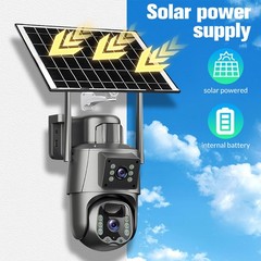 Solar Battery Powered Wireless WiFi Outdoor Pan/Tilt Home Security Camera System