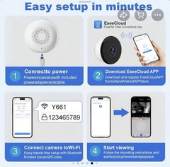 3MP 2K Window Camera 2.4GHz & 5GHz WiFi Indoor Cameras for Home Security with…