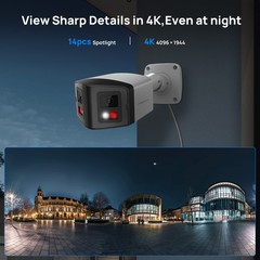 VIKYLIN Dual Light Color 180degree POE 8MP 4K IP CAMERA Speaker with remote view