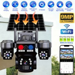4PCS Camara De Seguridad Solar Inalambricas Para Exterior Con Vision Nocturna HD