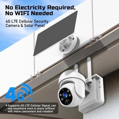 4G LTE Cellular Security Camera No WiFi Solar Outdoor Night Vision With SIM Card
