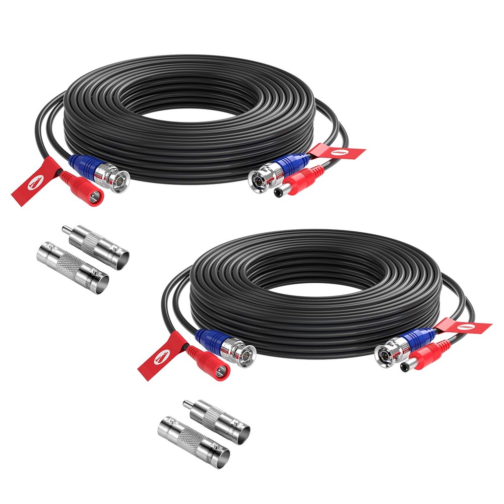 2 Pack 33ft (10 Meters) All-in-one Video Power Cable,BNC 33 feet, 33FT