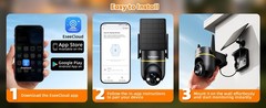 HD Solar 2560×1440 Security Camera WiFi 6, AI Human Detection PTZ IP65 FREE SHIP
