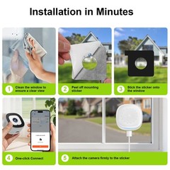 2K Window Camera, 2.4GHz & 5GHz WiFi6 Indoor Cameras for Home Security Outdoor