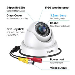 2MP 1920TVL Hardwired Outdoor Security Camera, Ideal for TVI/CVI/AHD/CVBS 960H,
