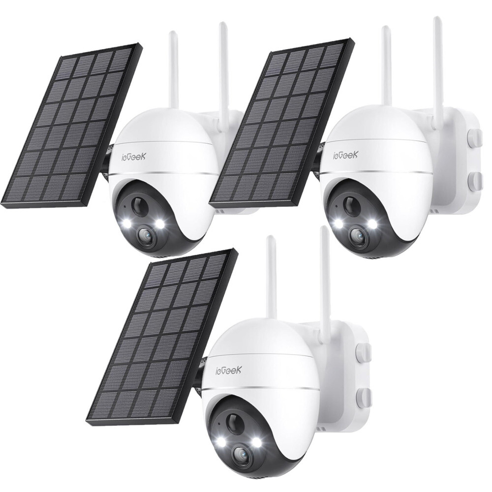 ieGeek 5MP Wireless Solar Outdoor WiFi 360° PTZ Security Cameras Battery Powered