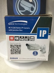 SPECO O8B6M 8MP 4K Network IR Outdoor Bullet Camera 3.3-12mm Auto Focus Lens NEW