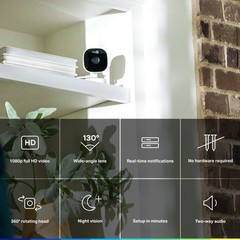 Chamberlain myQ Smart Indoor Security Camera 1080p Night Vision 2-Pack WiFi