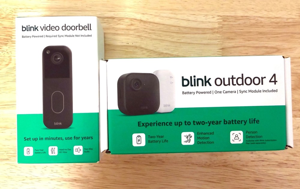 Blink Outdoor 4 Wireless Camera Security System & Blink Video Doorbell BUNDLE