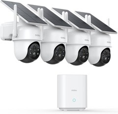 AOSU Solar Security Cameras Outdoor Wireless, 4 Cam-Kit, 2K Color Night Vision