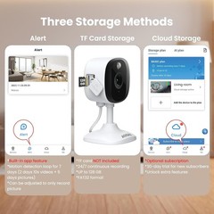 Smart 2K Home Security Camera: Color Night Vision, Motion Alerts, 24/7 Recording