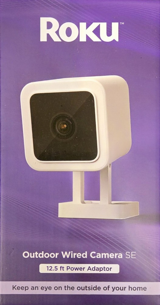 Roku SE Outdoor Wired Camera with 12.5ft Power Adapter