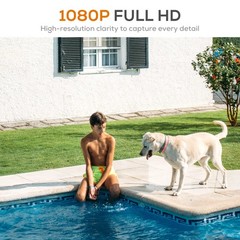 Outdoor Bullet Camera,1080P HD, 100ft Night Vision, 2-Way Talk,2.4G Wi-Fi, 12…