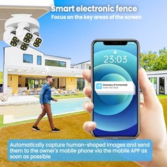 4 Lens Four Screen 12MP WiFi HD IP Camera 10X Zoom Outdoor Security Camera CCTV